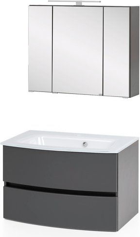 HELD MÖBEL Waschtisch-Set »KOPENHAGEN«, 4-teilig - grau