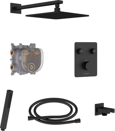 Chris Bergen Duschsystem Unterputz „Aquatronic", schwarz matt