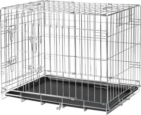 TRIXIE Hundekäfig, Transportbox, Größe 3, 78 x 62 x 55 cm - silberfarben