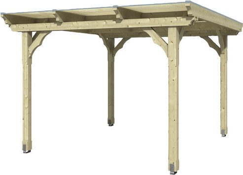 SKANHOLZ Pavillon »Marseille«, Flachdach, viereckig, BxHxT: 327 x 236 x 350 cm - braun