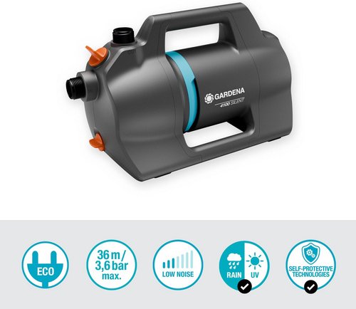 GARDENA Gartenpumpe »Silent«, Fördermenge: 4.100 l/h, 550 W - grau
