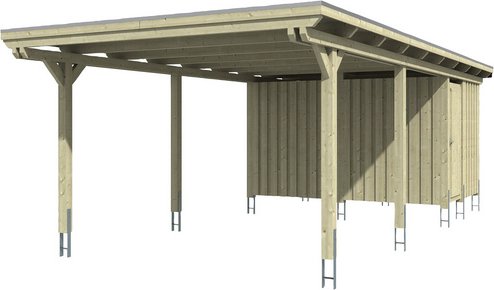Thumbnail - SKANHOLZ Carport »Emsland«, BxT: 404 x 846 cm, Firsthöhe: 242 cm, unbehandelt - beige