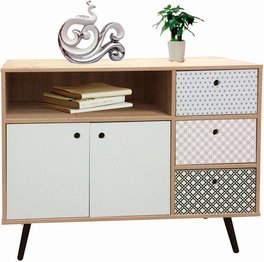 Thumbnail - SIT Sideboard »MAILBOX«, natur/blau/weiss/schwarz, Mitteldichte Faserplatte (MDF) - beige