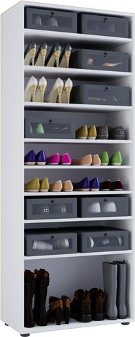 VCM Schuhschrank »Vandol I«, BxHxL: 37 x 180 x 71 cm, Holzwerkstoff - weiss