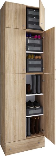 VCM Schuhschrank »Lona«, BxHxL: 39 x 240 x 70 cm, Holzwerkstoff - braun