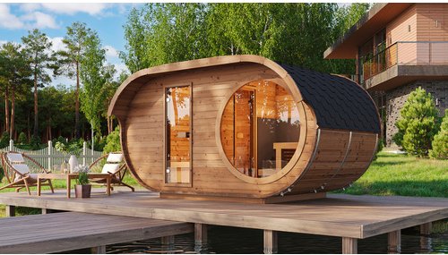 Saunahaus »Oval Keila«, ThermoWood - natur