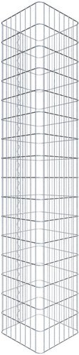 Gabiona Gabionensäule, silbergrau, BxTxH: 47 x 47 x 160 cm, Maschenweite 5 x 10 cm - silberfarben