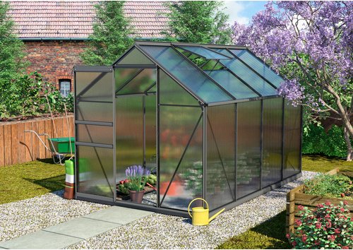 VITAVIA Gewächshaus »Calypso«, 5,8 m², Kunststoff/Aluminium, winterfest - grau