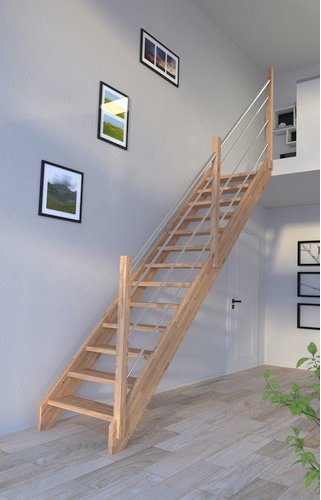 STARWOOD Systemtreppe »Mykonos«, Eichenholz, 13 Stufen, max. Geschosshöhe 280 cm - braun