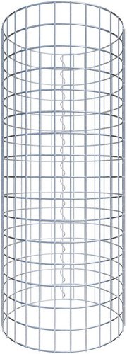 Gabiona Gabionensäule, silbergrau, ØxH: 47 x 80 cm, Maschenweite 5 x 10 cm - silberfarben