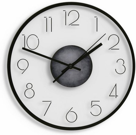 K&L Wall Art Wanduhr, HxT: 30 x 4 cm, transparent/schwarz, ohne ink. Batterie - transparent | schwarz