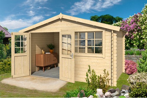 LASITA MAJA Gartenhaus »Axel«, BxHxT: 451,1 x 245,1 x 250 cm (Außenmaße inkl. Dachüberstand), Holz - beige