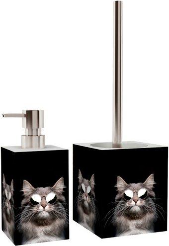 Sanilo Bad-Accessoire-Set »Cool Cat«, Schwarz, Rechteckig