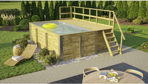 WEKA Massivholzpool »595«, grün/braun, BxHxL: 315 x 116 x 500 cm