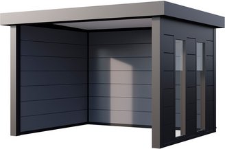 Telluria Pavillon »Singolo«, BxT: 358 x 298 cm (Außenmaß), inkl. Fenster, anthrazit - grau