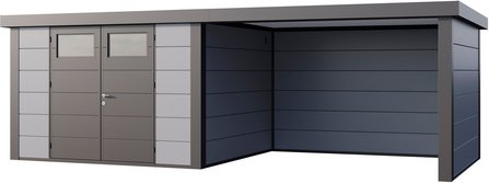 Telluria Gerätehaus »Classico«, BxHxT: 692 x 219 x 318 cm (Außenmaß inkl. Dachüberstand) - grau