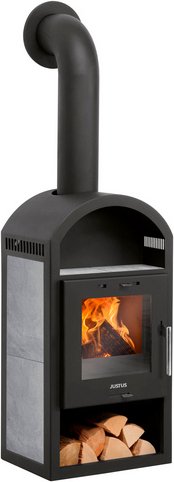 JUSTUS Kaminofen »Vegas«, speckstein, Keramik, 6 kW, Zeitbrand geeignet - schwarz