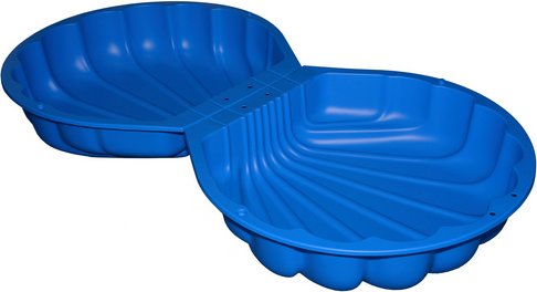 BIG Sand-Wasser-Muschel, BxHxL: 73 x 22 x 88 cm - blau