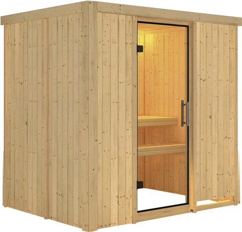 KARIBU Sauna »Kircholm«, für 3 Personen, ohne Ofen - beige
