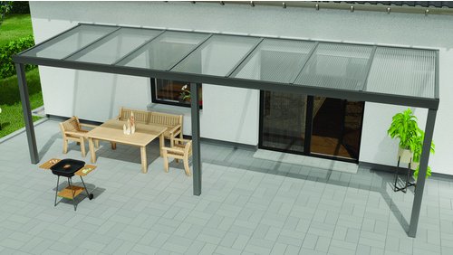 GARDENDREAMS Terrassenüberdachung »Expert«, BxT: 500 x 350 cm, anthrazit / RAL7016 - grau