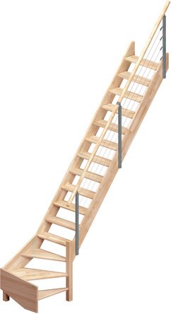 Thumbnail - DOLLE Raumspartreppe, Holz, 15 Stufen, max. Geschosshöhe - braun