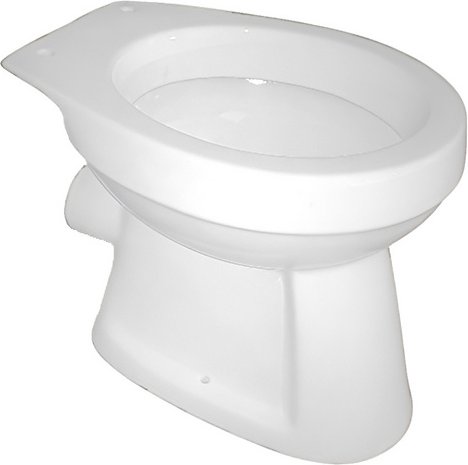 Farbe: weiß Stand WC, Flachspüler, Keramik, weiß - weiss