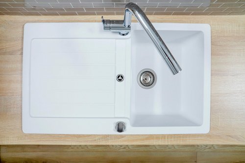 RESPEKTA Einbauspüle »AUSTIN«, HxBxT: 21 x 86 x 50 cm, Granit - weiss