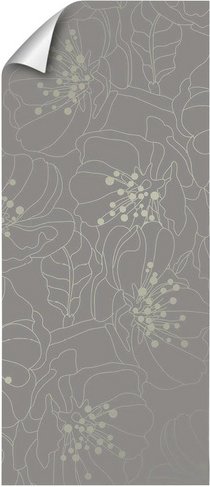 mySPOTTI Vliestapete »Misaki«, Blumenmuster, grau/beige, matt