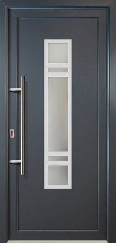 Meeth Aluminium-Haustür »Signum Alu«, satiniertes Glas, titanfarben, nach Innen öffnend - grau