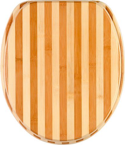 Sanilo WC-Sitz, BxL: 37,7 x 47 cm, Bambus Gestreift - braun