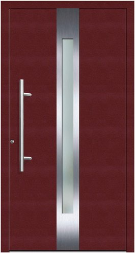 KNOCK Flügelüberdeckende Kunstoff-Haustür »Terra«, purpur - rot