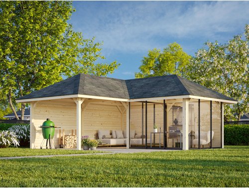 Thumbnail - PALMAKO Pavillon »Bianca Set 212 Slide«, BxHxT: 588 x 319 x 588 cm, naturbelassen - braun