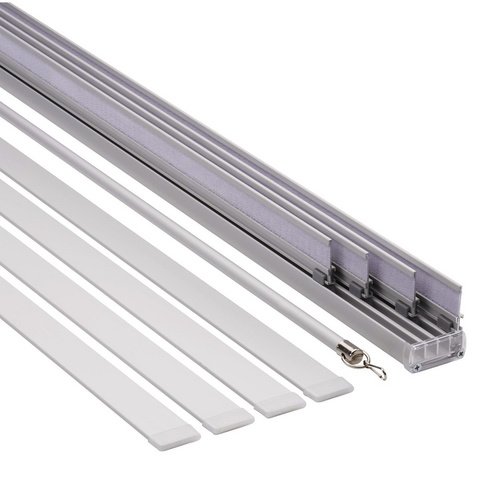 GARDINIA Flächenvorhangschiene, Länge: 2250 mm, 4-läufig, Aluminium - silberfarben