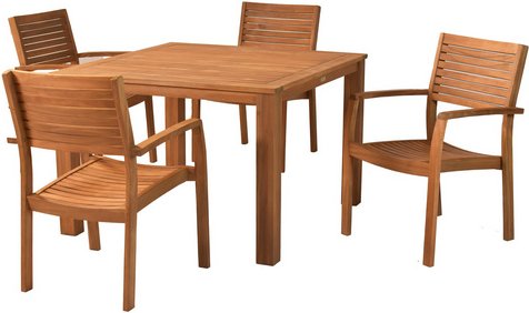MERXX Gartenmöbel-Diningset »Batavia«, 5 tlg., 4 Sitzplätze, Akazie - braun