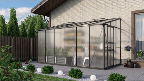 Thumbnail - VITAVIA Gewächshaus »Osiris«, 7,8 m², Kunststoff/Aluminium, winterfest - schwarz