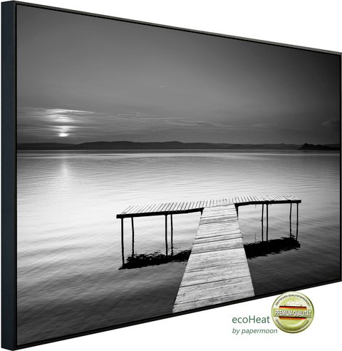 papermoon Infrarotheizung »EcoHeat - Steg im Wasser Schwarz + Weiss«, Matt-Effekt - bunt