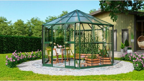 VITAVIA Gewächshaus »Pi Plus 9000«, BxHxL: 333 x 290 x 377 cm - gruen