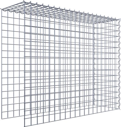 Gabiona Gabione, silbergrau, Maschenweite 5 cm x 5 cm, Spirale - silberfarben