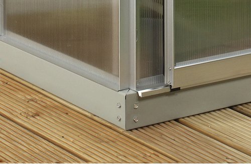 VITAVIA Fundament für Gewächshaus »6700/7600«, verzinkter Stahl, BxL: 254 x 254 cm - grau