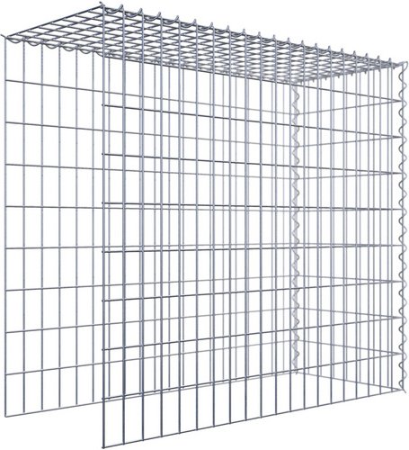 Gabiona Gabione, silbergrau, Maschenweite 5 cm x 10 cm, Spirale - silberfarben