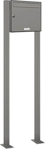 AL BRIEFKASTENSYSTEME Briefkasten, Parteien: 1, Freistehend, BxHxT: 46,5 x 150 x 11,6 cm - grau