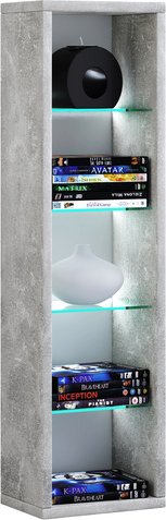 VCM Wandregal »Rasito«, BxHxL: 14,4 x 76,6 x 21 cm, Holzwerkstoff - grau