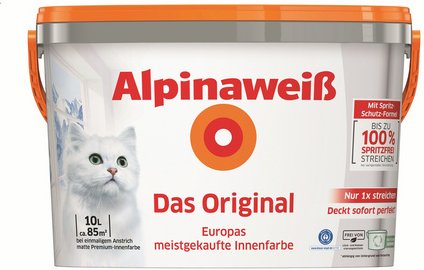 ALPINA Dispersionsfarbe »Alpinaweiß Das Original«, weiß, matt, 10 l - weiss
