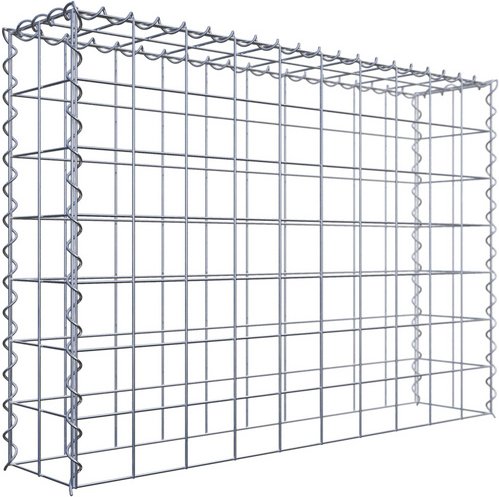 Thumbnail - Gabiona Gabione, silbergrau, Maschenweite 10 cm x 10 cm, Spirale - silberfarben