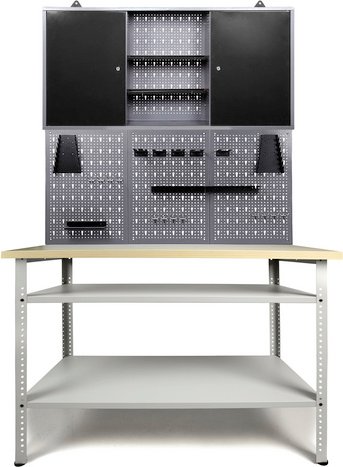 Ondis24 Werkstatt-Set, BxH: 120 x 205 cm, Metall - grau