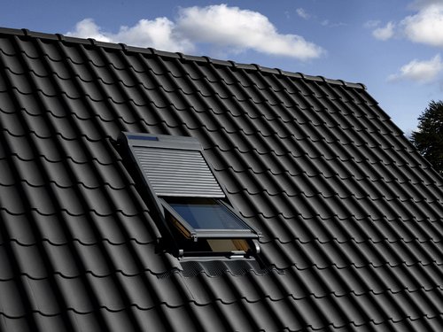 VELUX Solar-Rollladen »SSL CK02 0000S«, dunkelgrau, für VELUX Dachfenster, inkl. Funk-Wandschalter