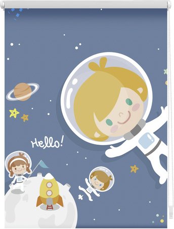 Thumbnail - Lichtblick Rollo, Klemmfix, 120x150 cm, Astronaut, blau