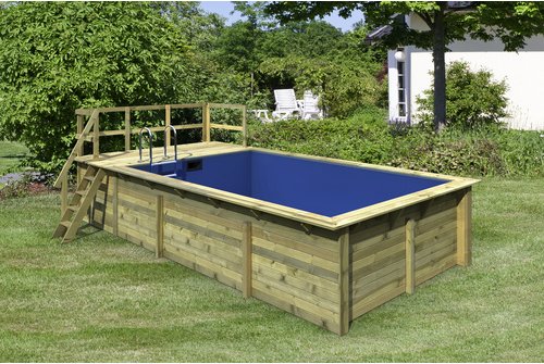 Thumbnail - KARIBU Rechteckpool, braun, 17500 l, BxH: 353x125 cm