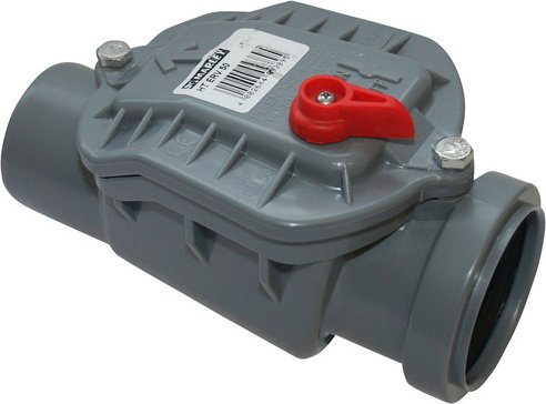 MARLEY HT-Einfachrückstauverschluss, Polypropylen (PP), Stärke: 1,8 mm, DIN EN 1451-1 - grau