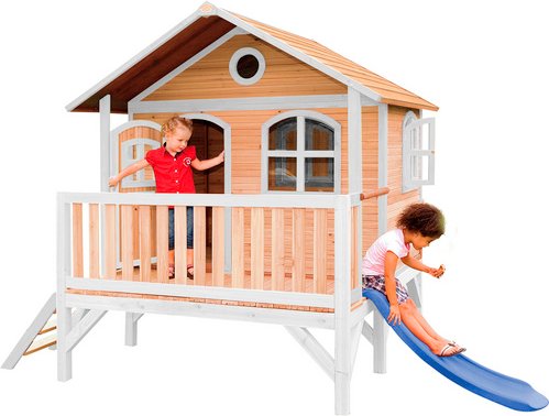 Thumbnail - AXI Kinderspielhaus »Stef«, BxHxT: 349 x 233 x 212 cm, Holz, braun/weiß/blau